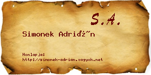 Simonek Adrián névjegykártya